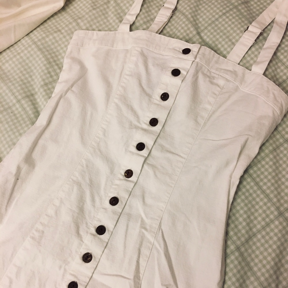 forever 21 white mini button dress